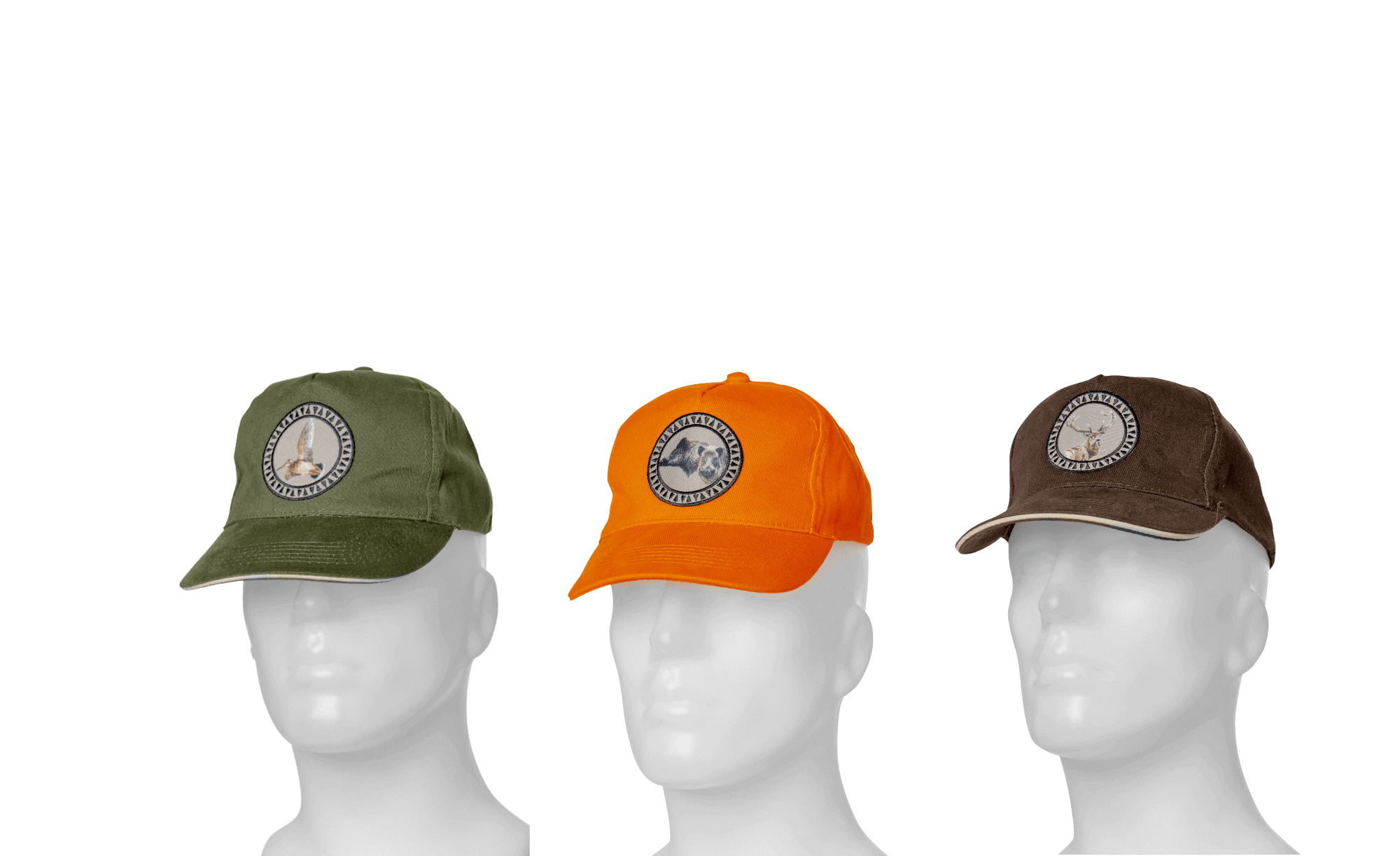 CASQUETTE chasse avec patch au choix Patchs Cerf V3 Couleur Orange