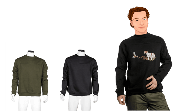 SWEAT NATURE col rond par BARTAVEL avec broderie
