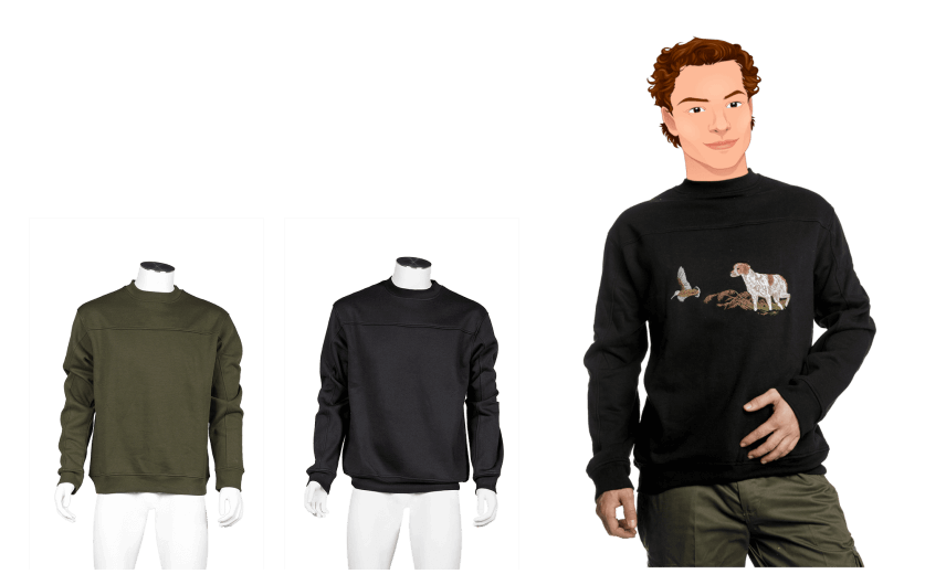 SWEAT NATURE col rond par BARTAVEL avec broderie
