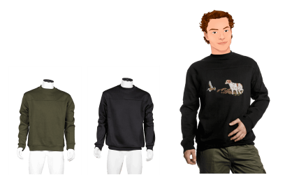 SWEAT NATURE col rond par BARTAVEL avec broderie