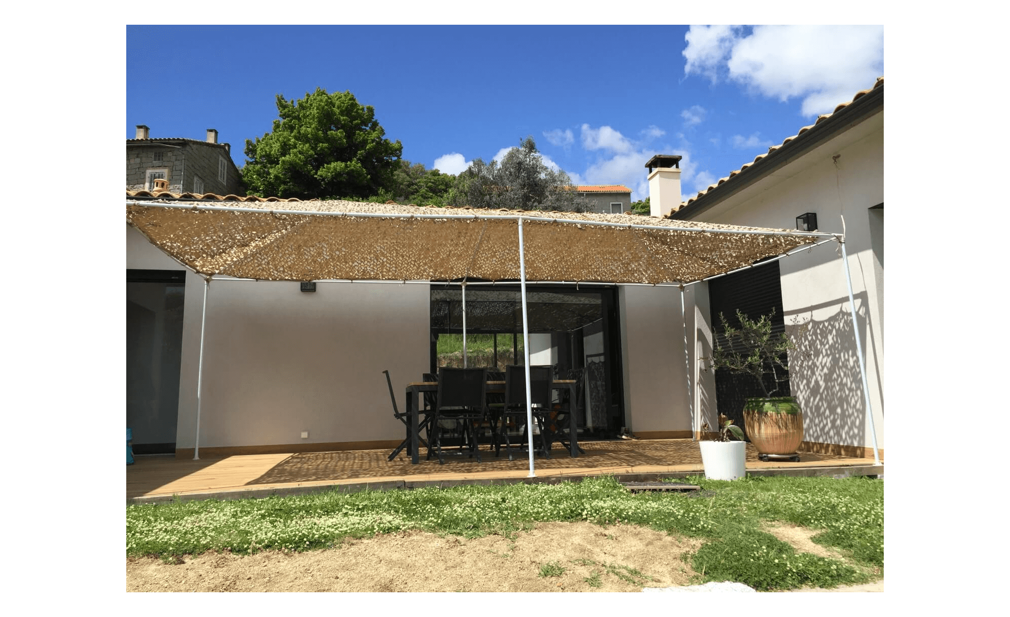 Filet d'ombrage triangulaire Coloris Filet BEIGE Superficie 3 x 3 x 4,25 m  (4,5 m2)