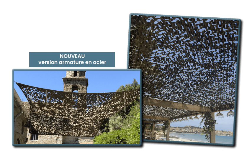 Filet d'ombrage camouflage à câble acier renforcé