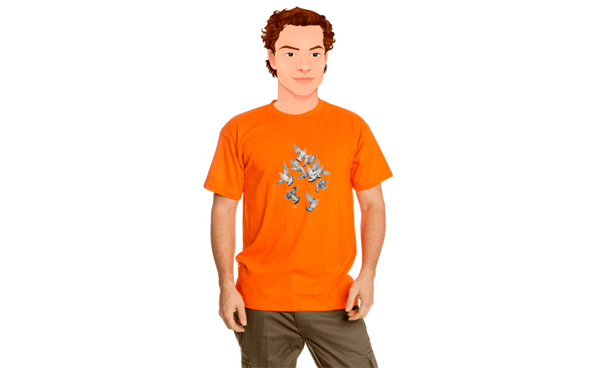 Tee-shirt NATURE motif T577 coloris orange