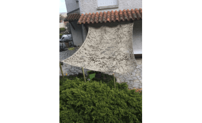 filet ombrage prêt à poser mousquetons feuillage · filet camouflage fixation rapide terrasse Bartavel