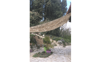filet ombrage prêt à poser mousquetons feuillage · filet camouflage fixation rapide terrasse Bartavel
